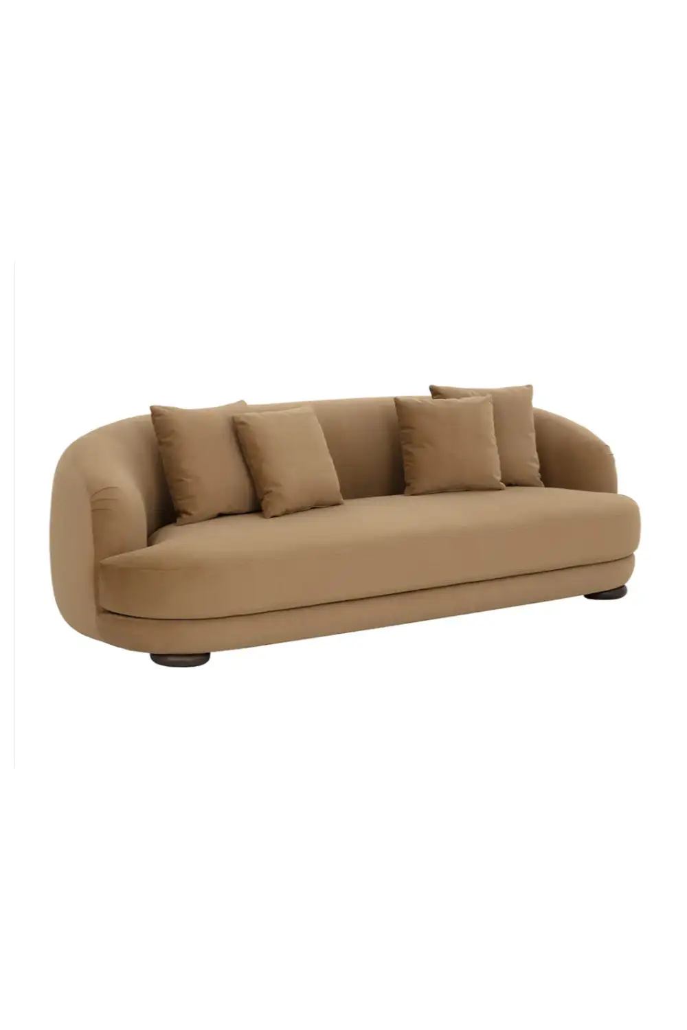 Modern Rounded-Back Sofa