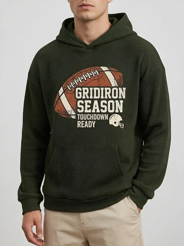 Men's American Football Gridiron Season Touchdown Printed Hoodie