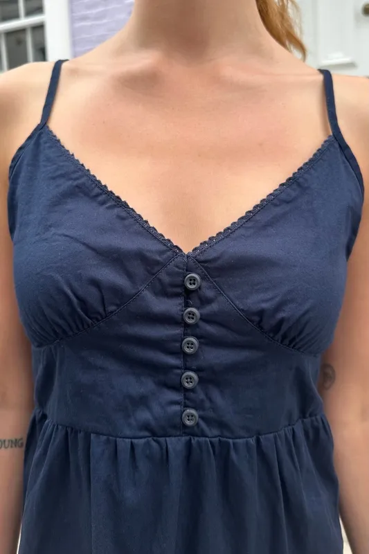 Blue Navy V Neck Dress