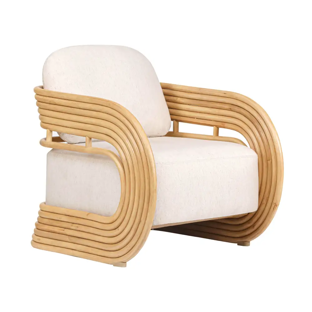 Bohemian Rattan Cane Accent Chair