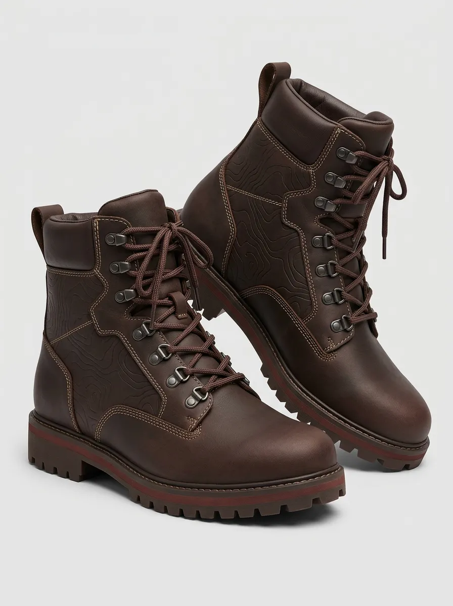 Unisex Outdoor Enthusiast Topographic Map Print Work Boots