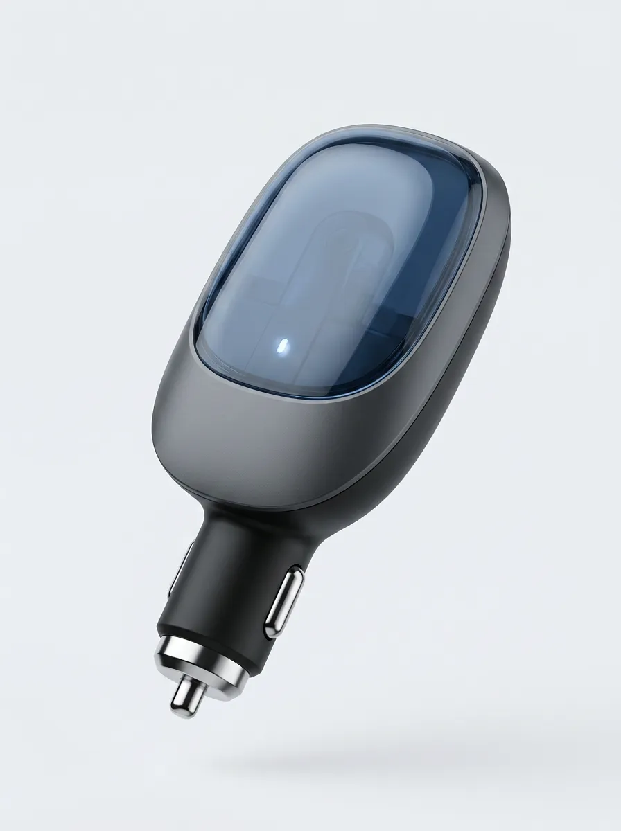 Automotive Plug-In Fuel Saver Accessory with Transparent Housing Vehicle Power Plug