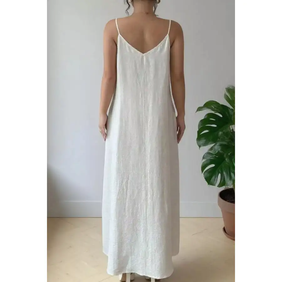 Spaghetti Strap V Neck Maxi Dress