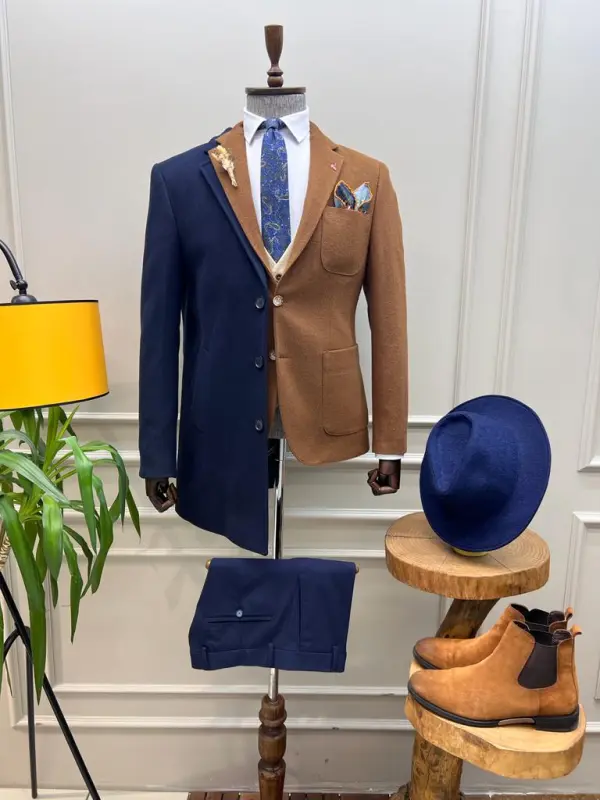 Slim Special Italian Fabric Stamped Woolen Blazer