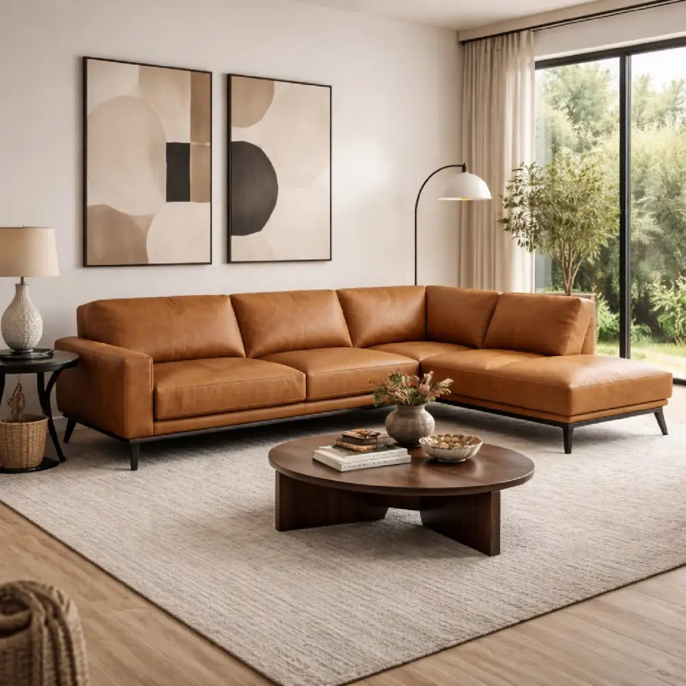 Contemporary Leather Chaise Lounge