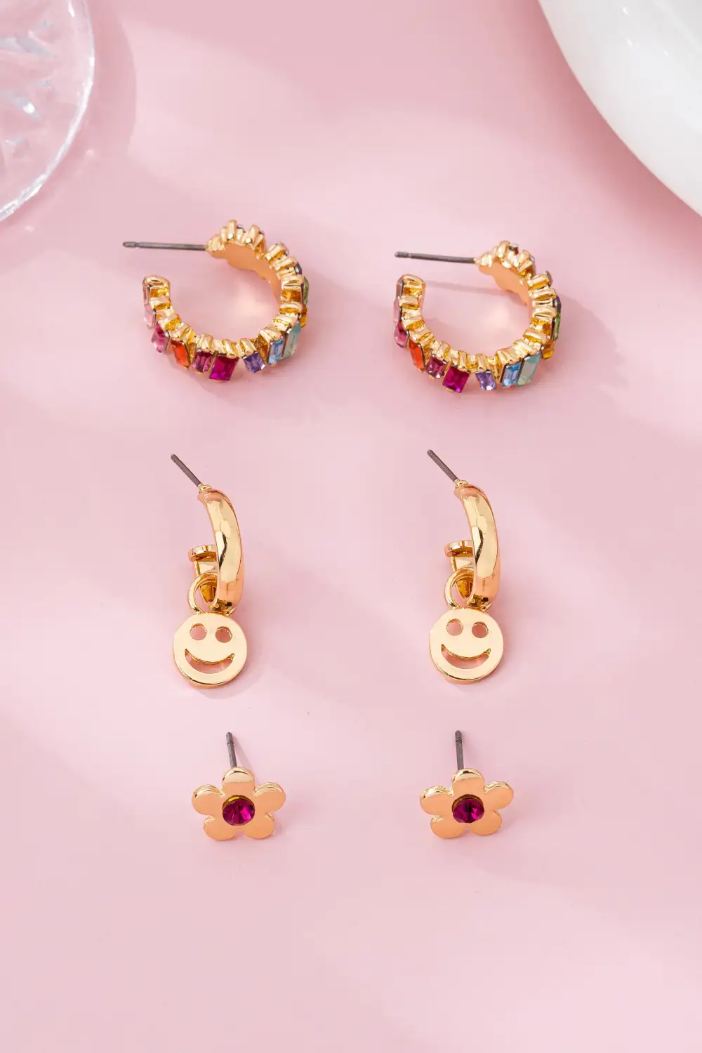 Rainbow Crystal Smiley And Floral