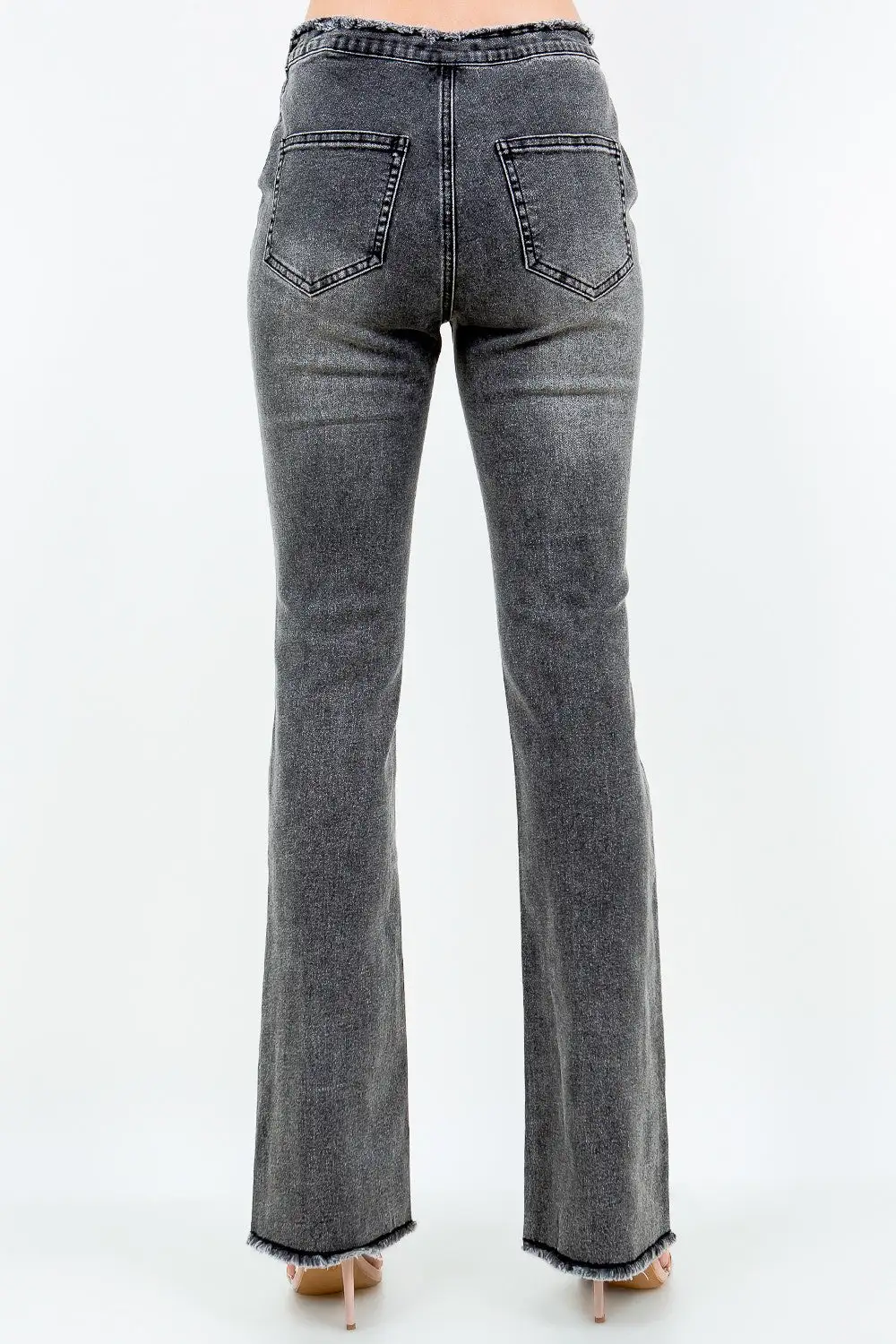 Relaxed Bazi V Cut Ruched Flare Pants