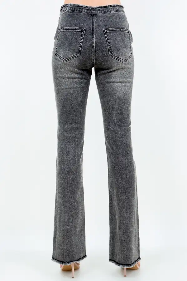 Relaxed Bazi V Cut Ruched Flare Pants