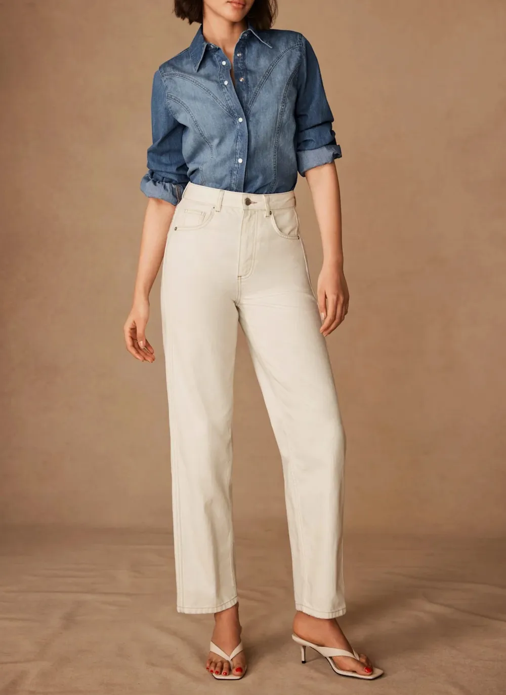 Casual Style Barrel Leg Jeans