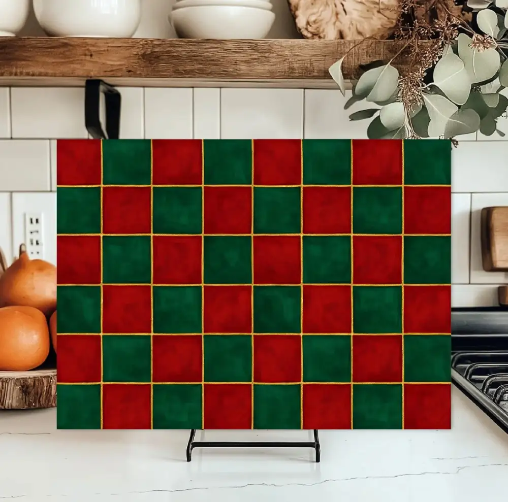 Checkered Glass Cutting Board
