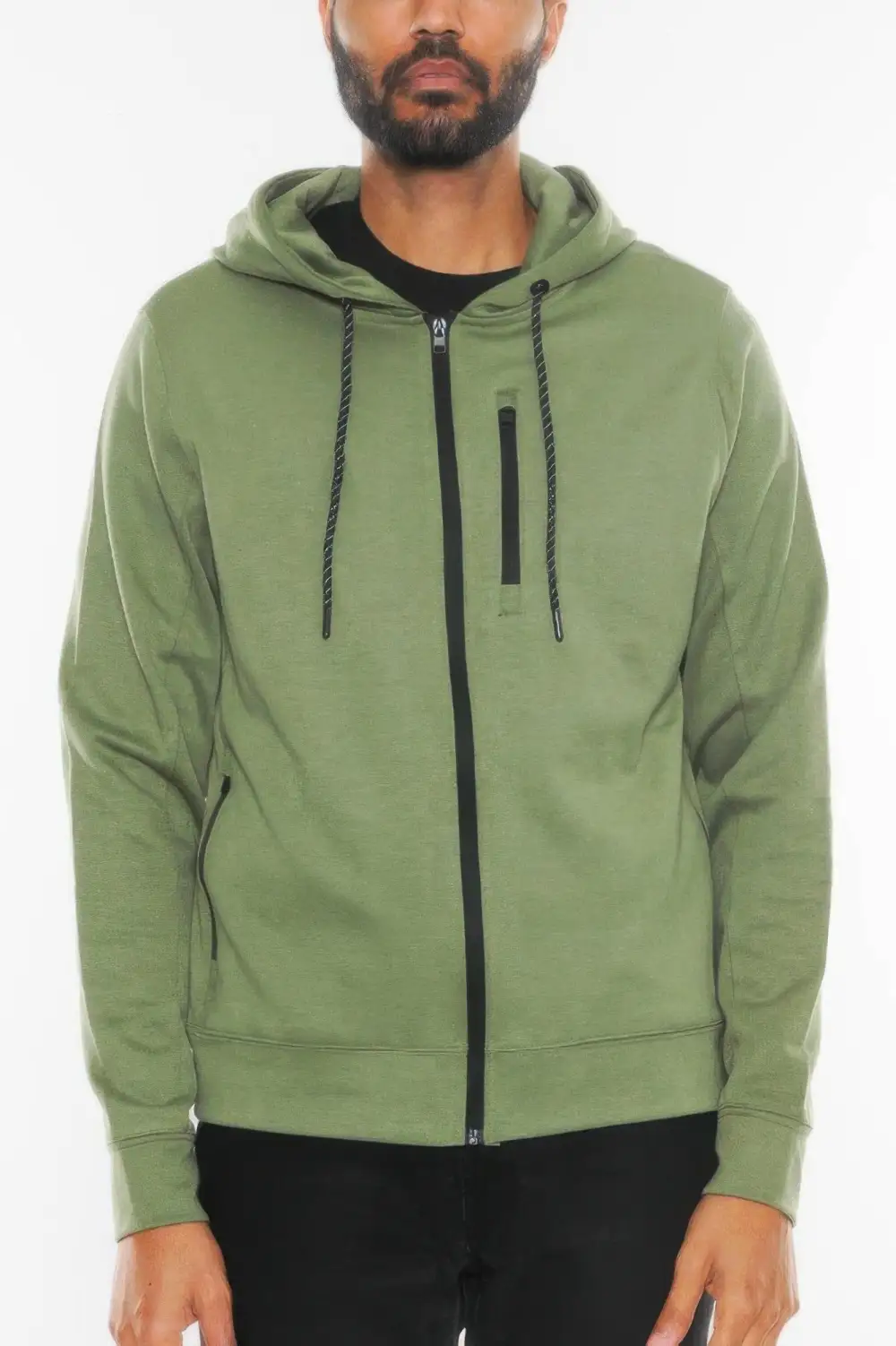 Heathered Full Zip Casual Jacket