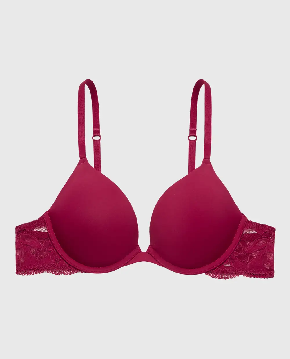 Smooth Push Up Plunge Bra With Charmed Lace Wing
