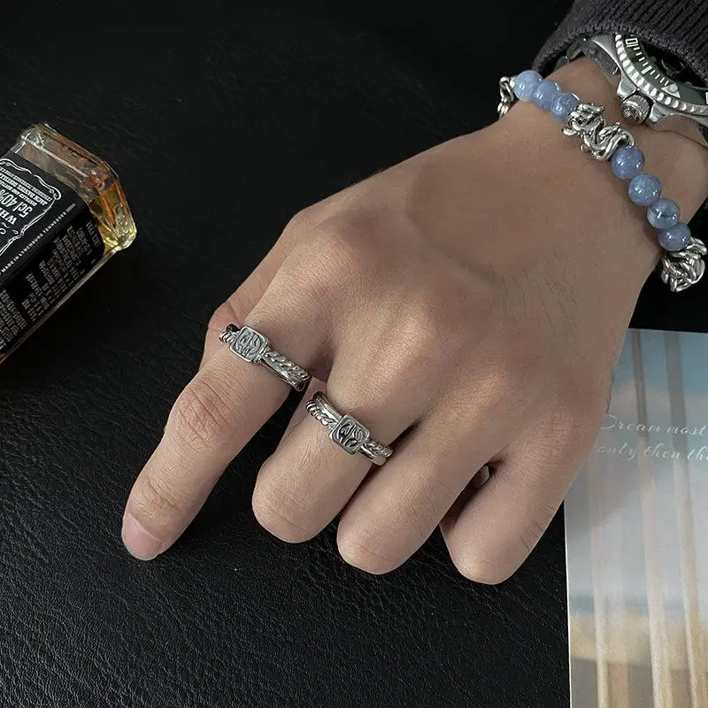 Embossed Titanium Steel Ring