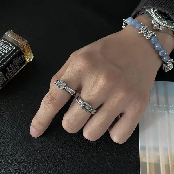 Embossed Titanium Steel Ring