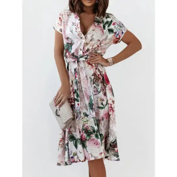 Short Short Sleeve Midi Dress