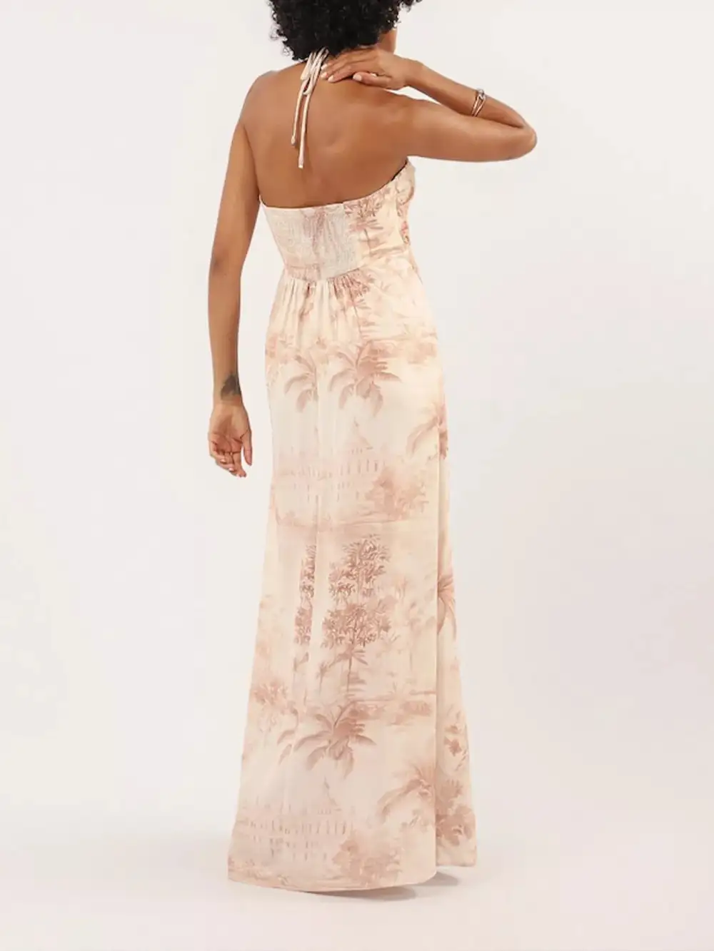 Smocked Halter Maxi Dress