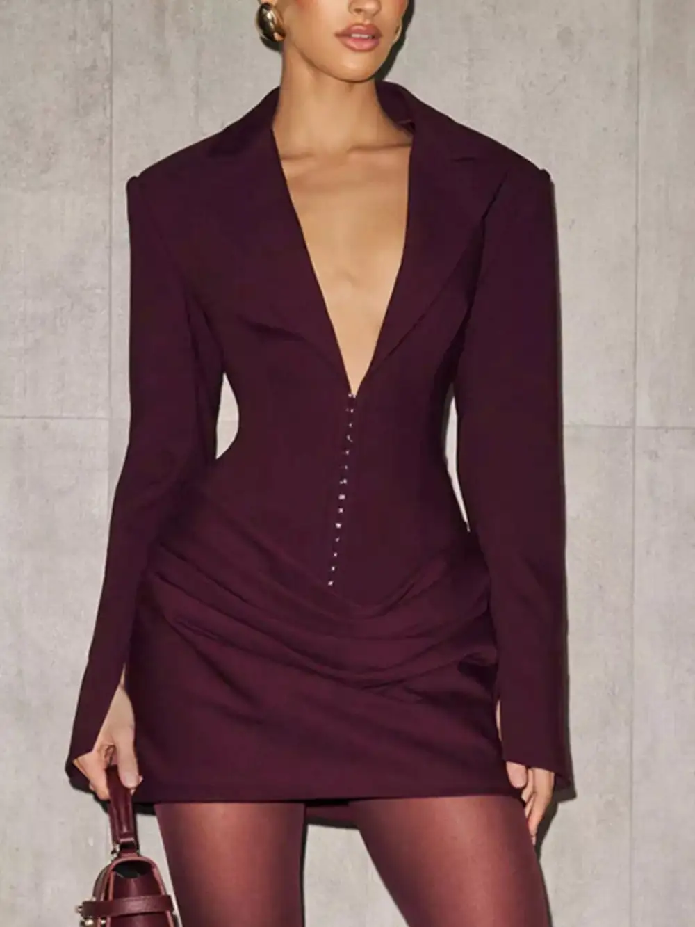 Balanced Detail Long Sleeve Mini Dress