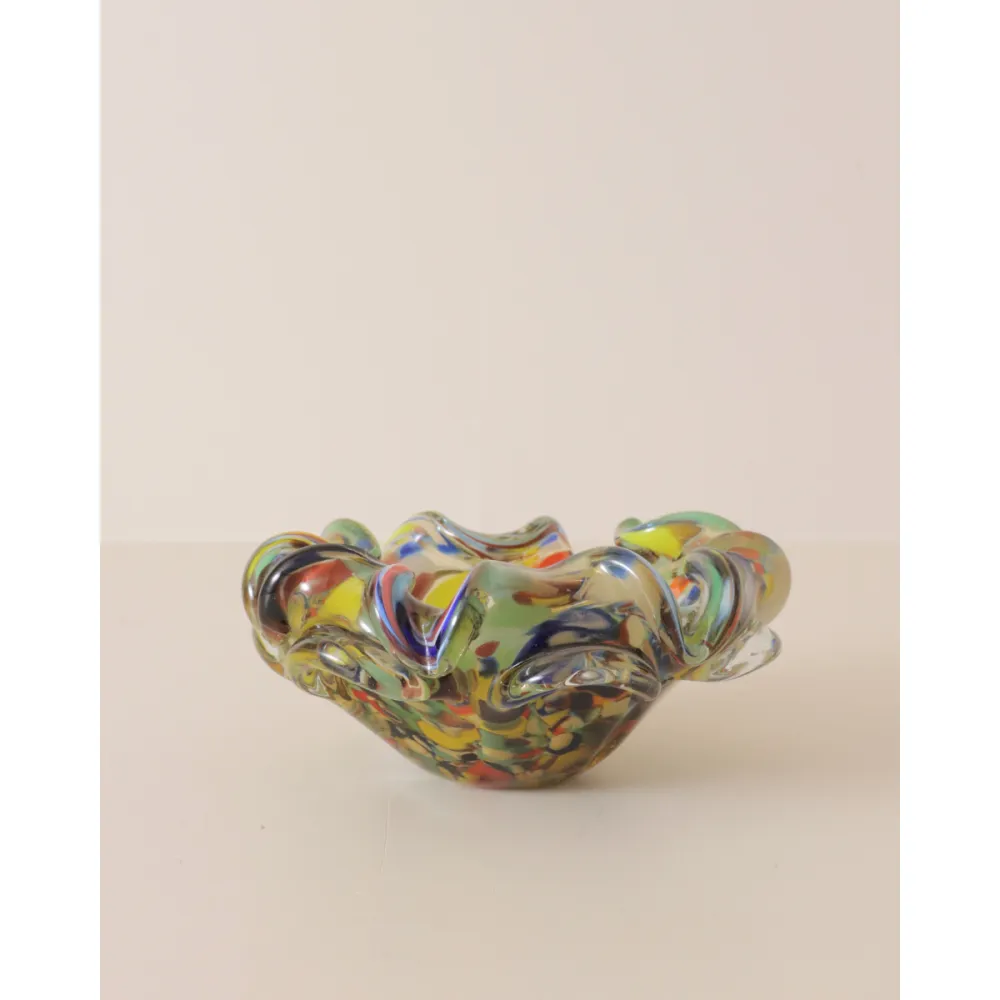 Sculptural Art Glass Bowl