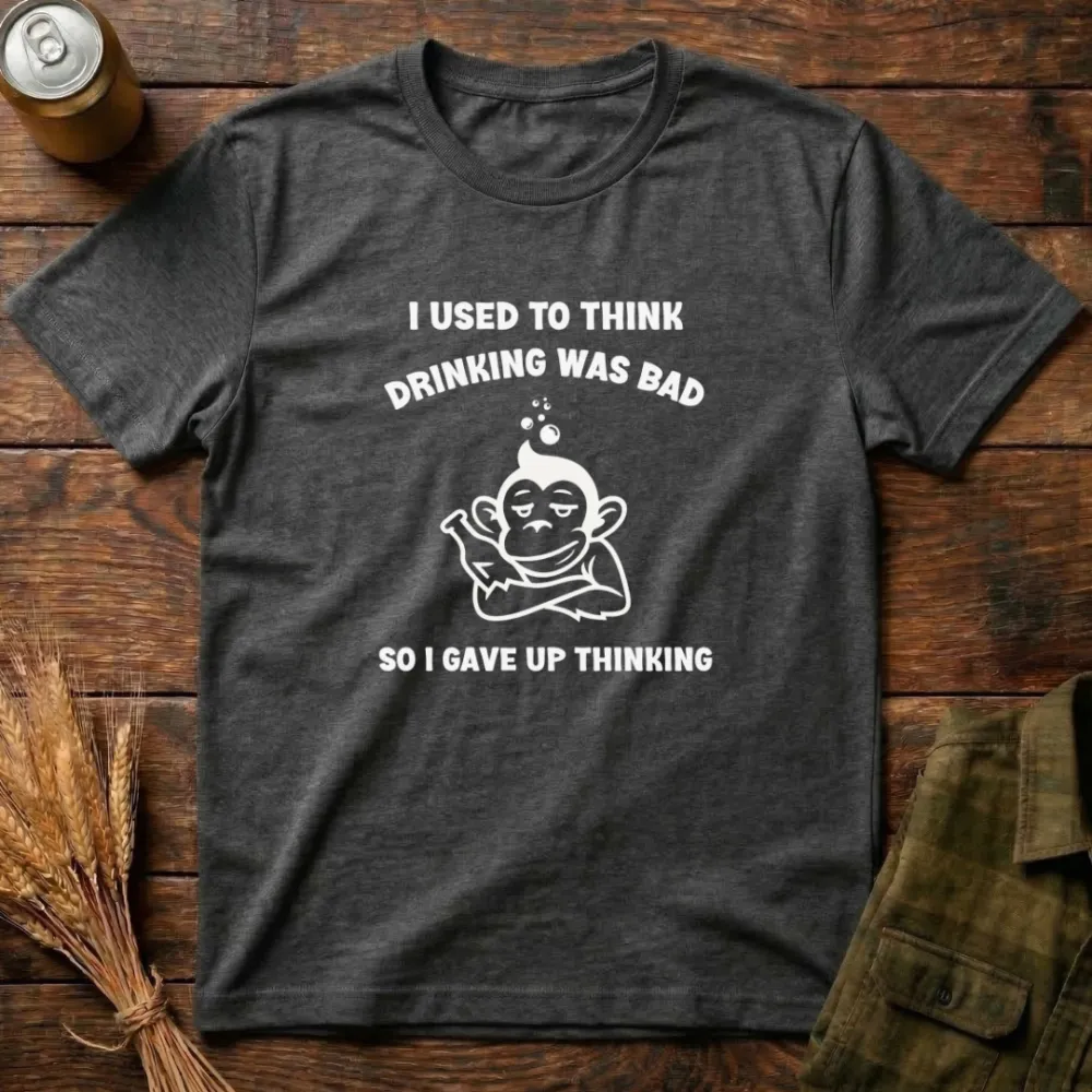 Drinking Was Bad Graphic Cotton T-Shirt