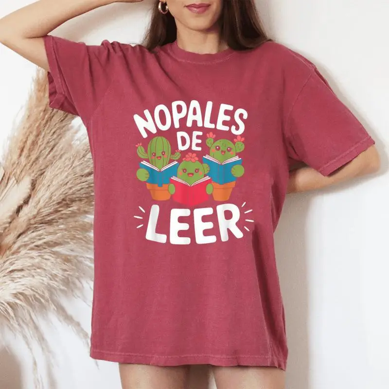Nopales De Leer Bilingual Teacher Maestra Spanish Teacher Women's Oversized Comfort T-Shirt