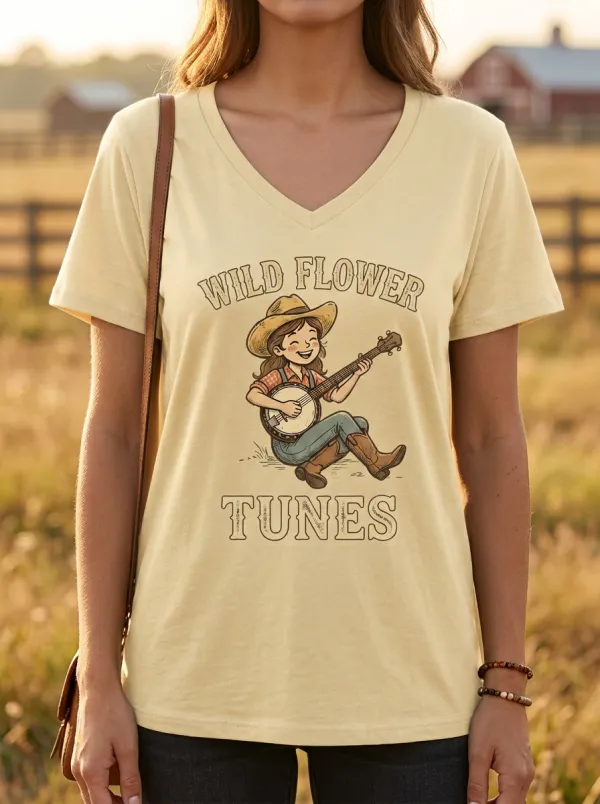 Rustic Banjo Country Music Graphic T-Shirt