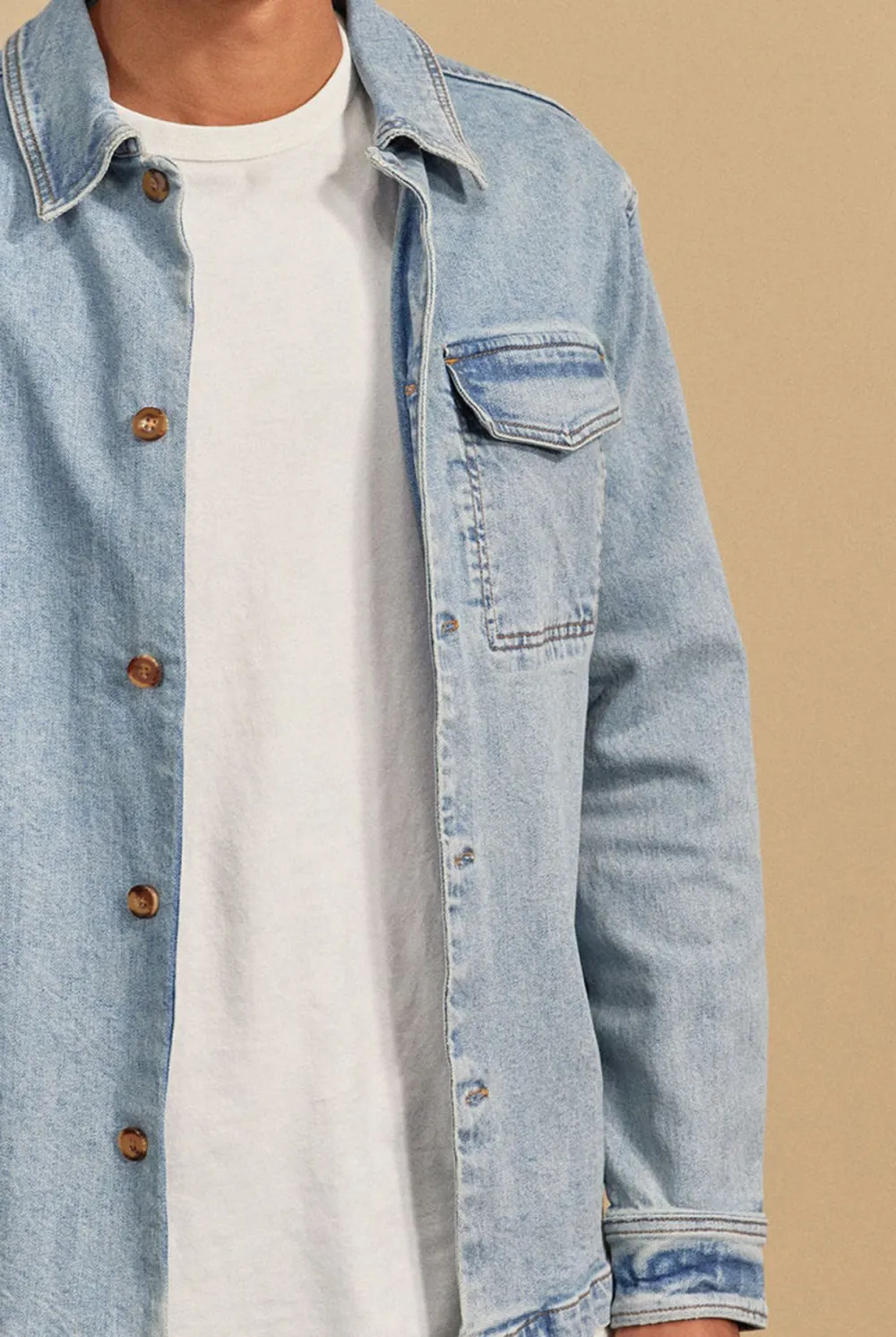 Minimalist Solid Cotton Casual Button Up Shirt