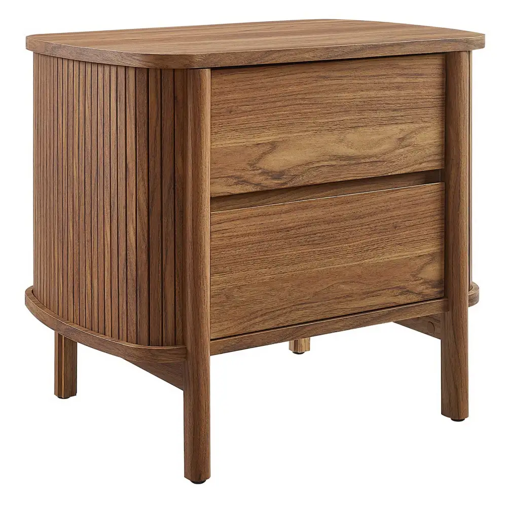 Fluted Two Drawer Nightstand