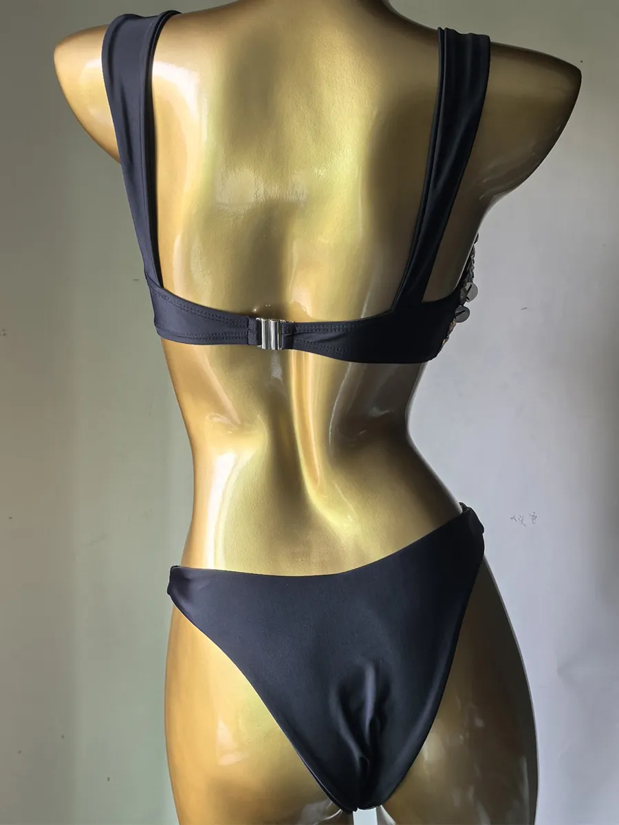 Alina Rhinestone-Embellished Satin Bikini