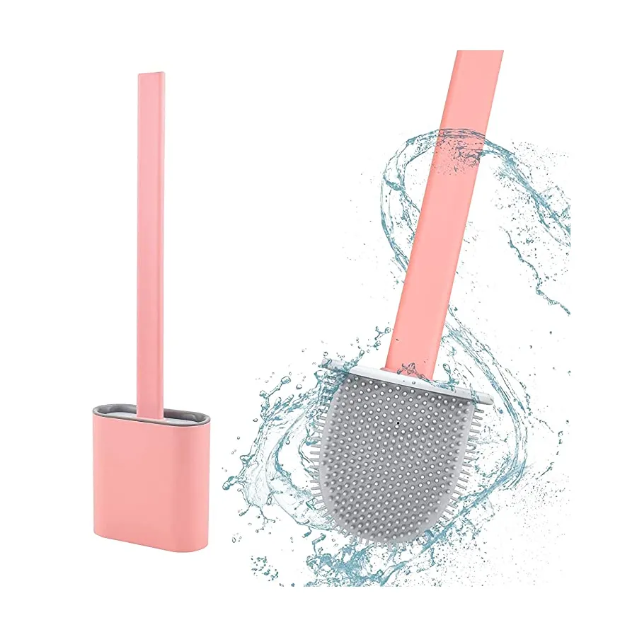 Silicon Deep Cleaning Toilet Brush with Holder