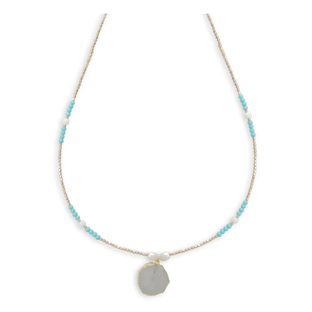 Mixed Detail Stone Necklace