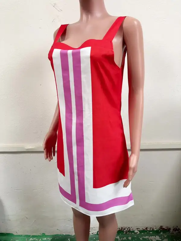 Square Neck Sleeveless Mini Dress