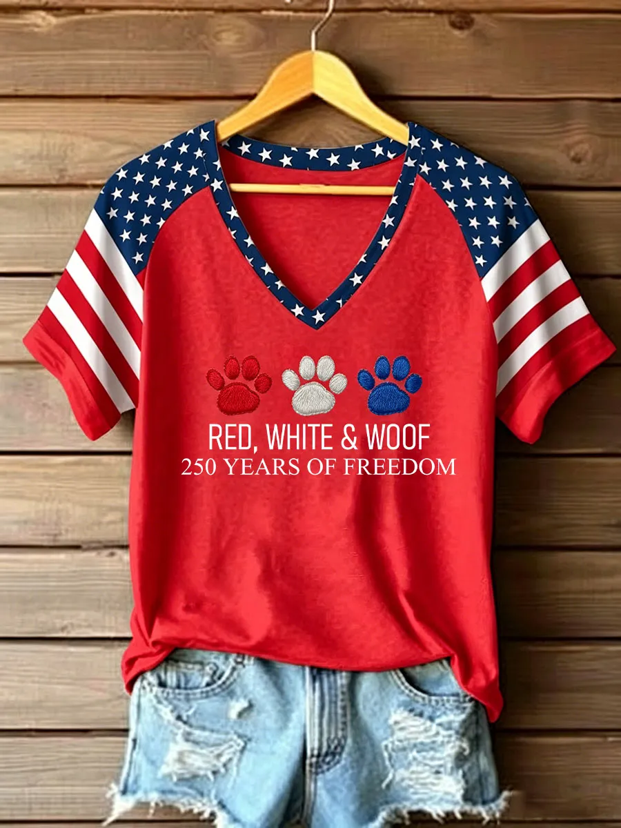 Women's 250th Anniversary Dog Paw T-Shirt