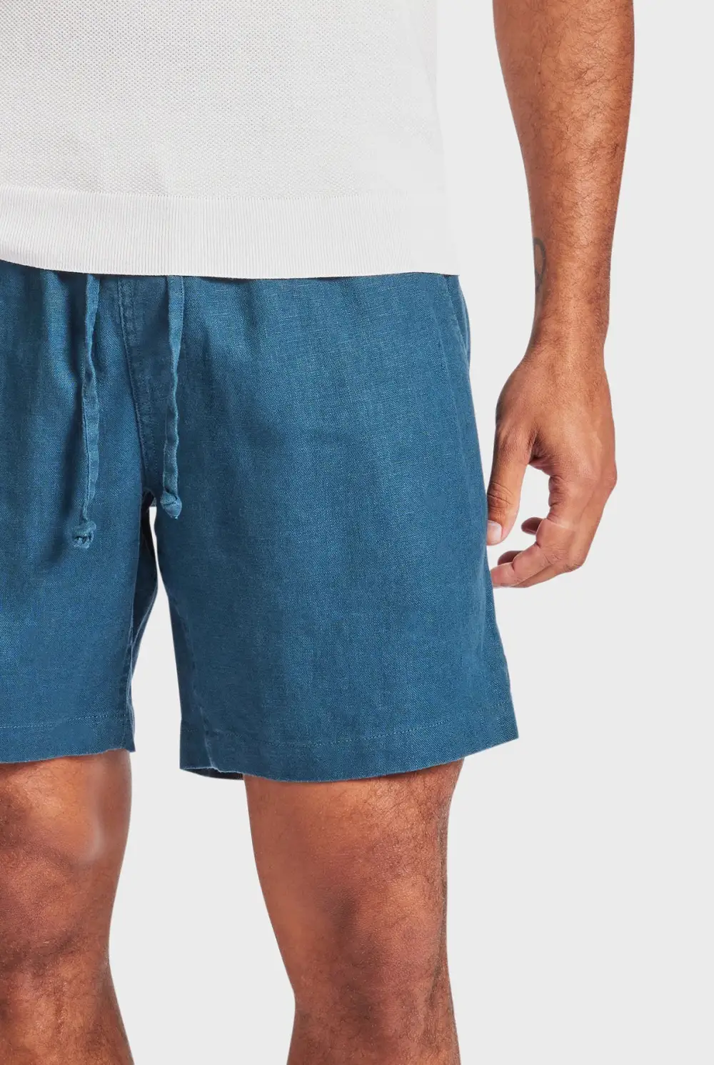 Lightweight Linen Blend Drawstring Vacation Shorts