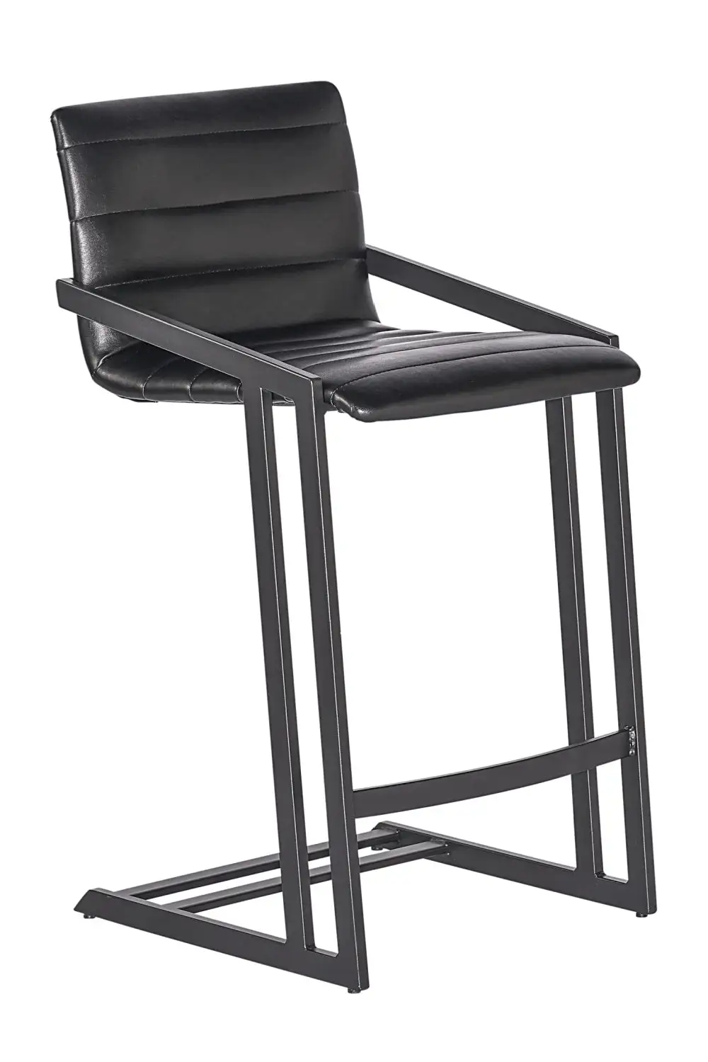 Modern Channel-Tufted Tufted Counter Stool