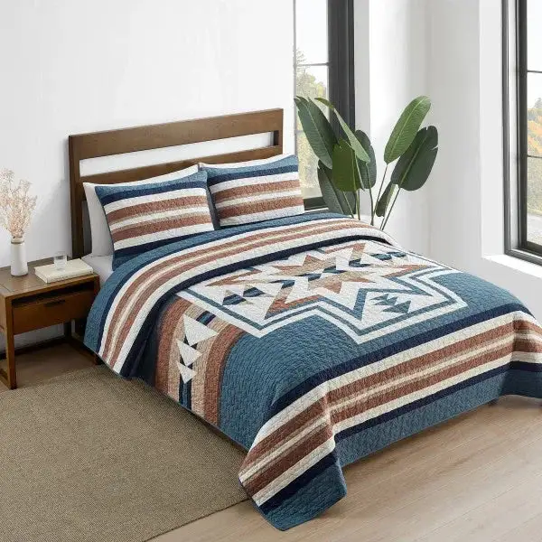 Understated Quilted Geometric Quilt Set