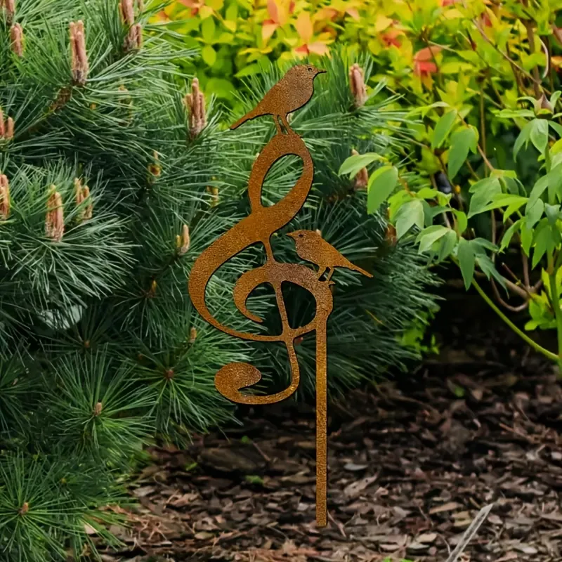 Bird & Music Yard Art