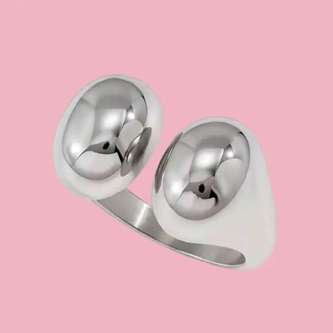 Smooth Double Oval Ring