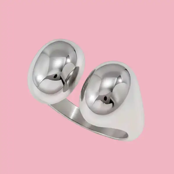 Smooth Double Oval Ring