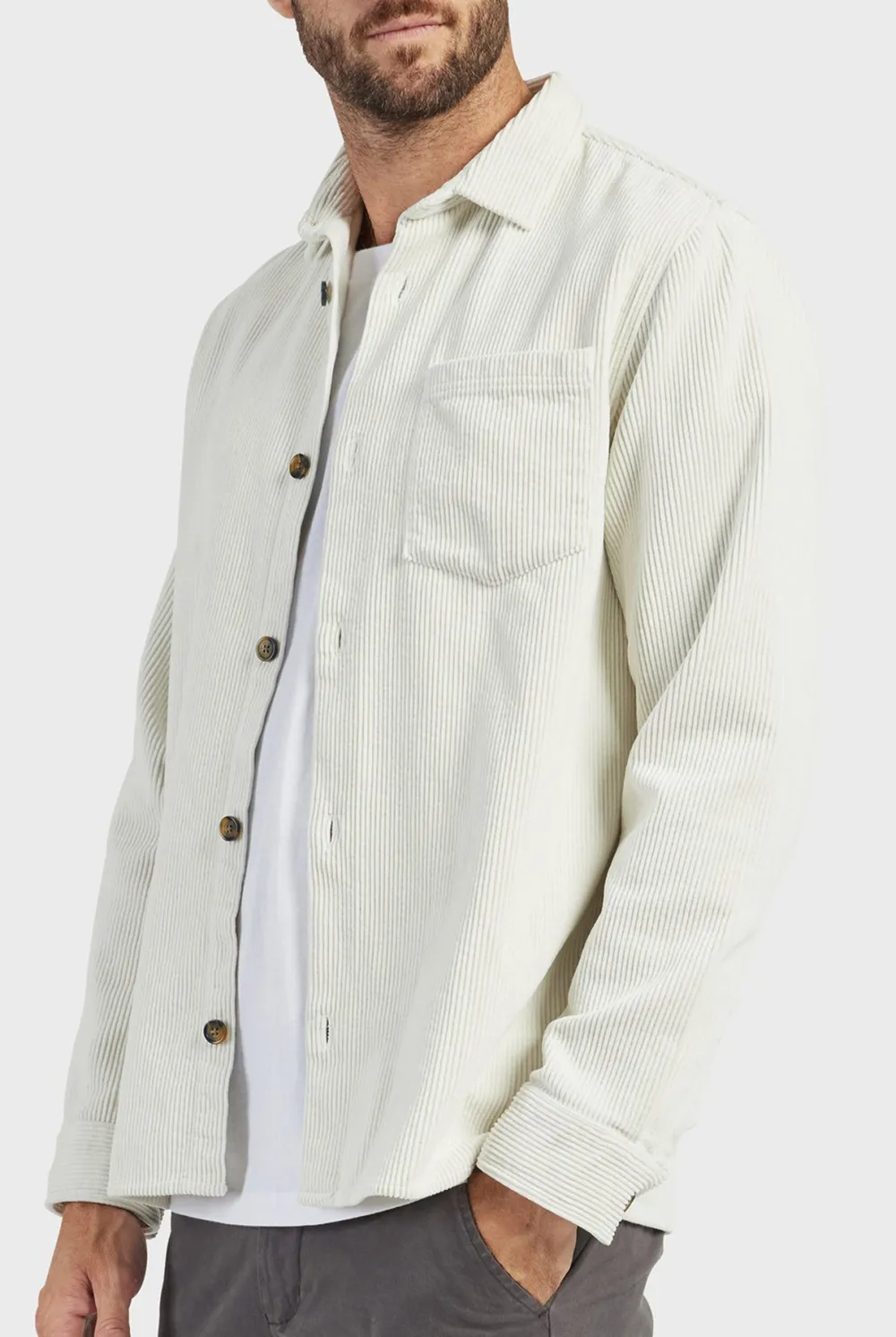 Cotton Cord Overshirt-Navy