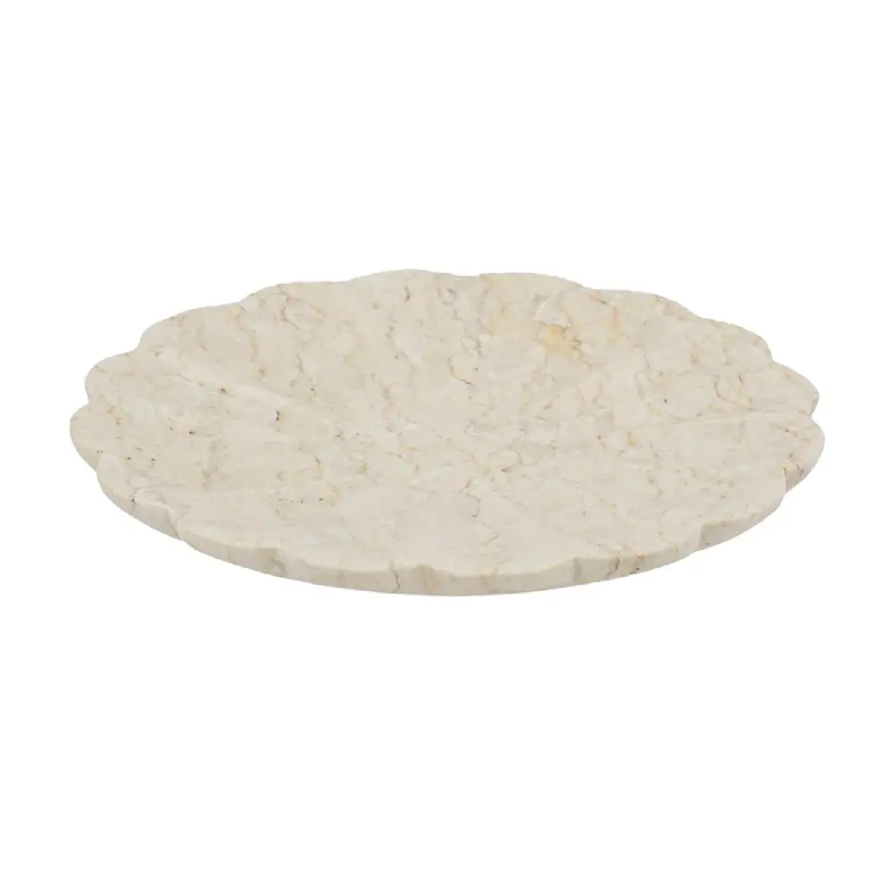 Scalloped Marble Decorative Tray