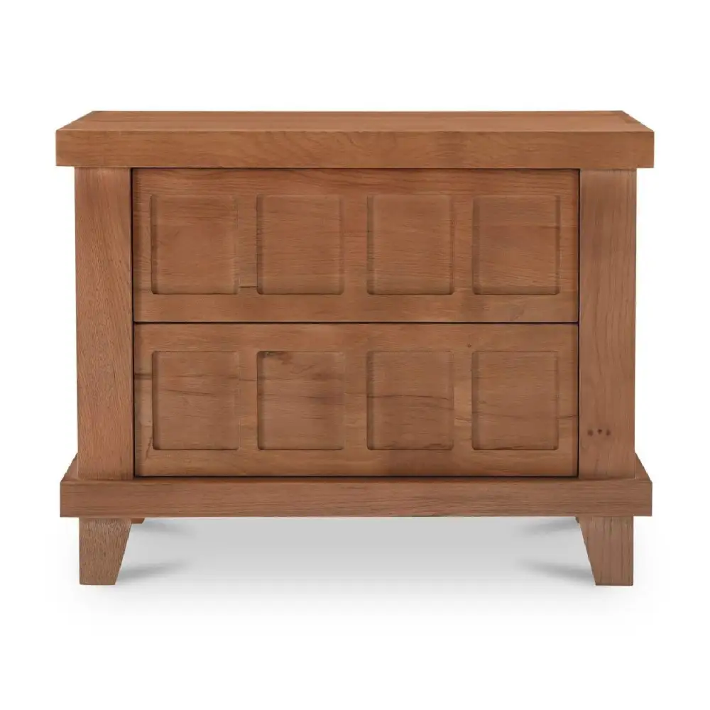 Oak Carved Drawer Nightstand