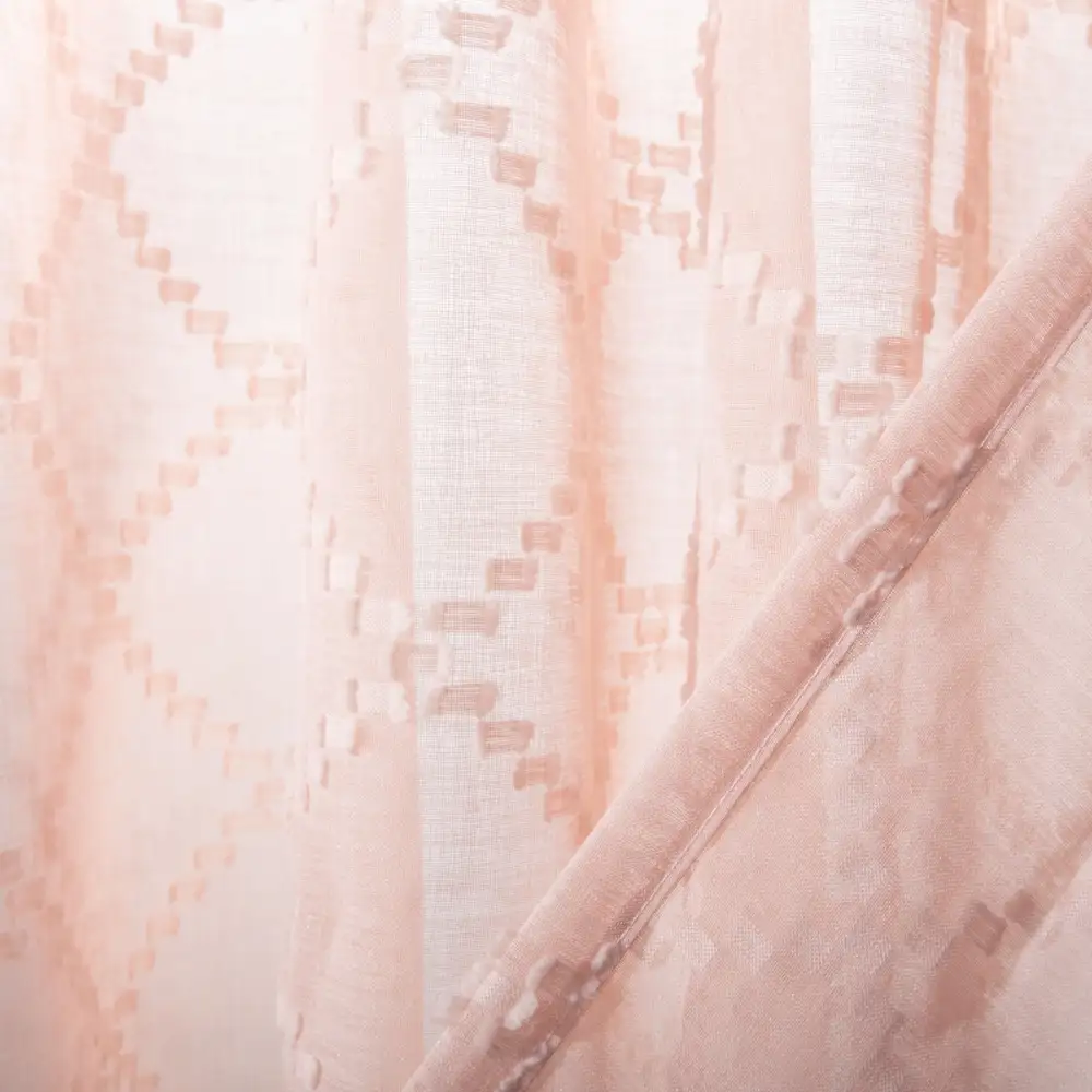 Semi-Sheer Embroidered Trellis Embroidered Curtain Panel