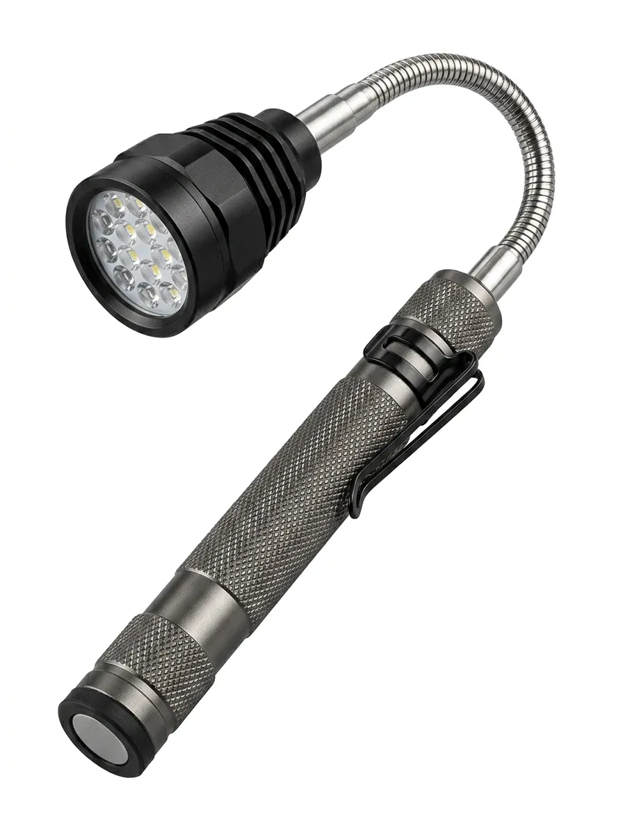 Flexible-Neck Magnetic LED Work Flashlight