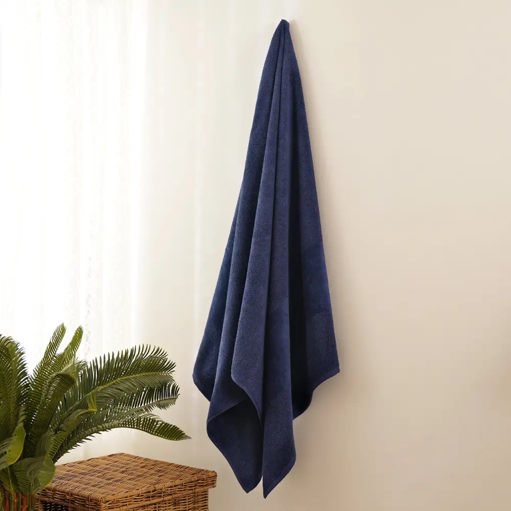 Blue Cotton Bath Towel