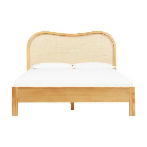 Woven Modern Rattan Wood Bed