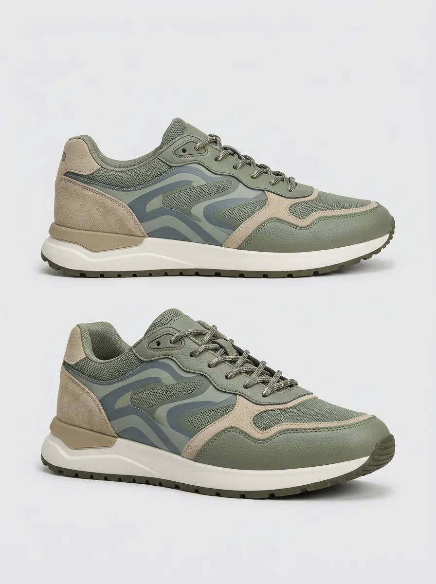 Men's Everyday Casual Wavy Pattern Print Sneakers