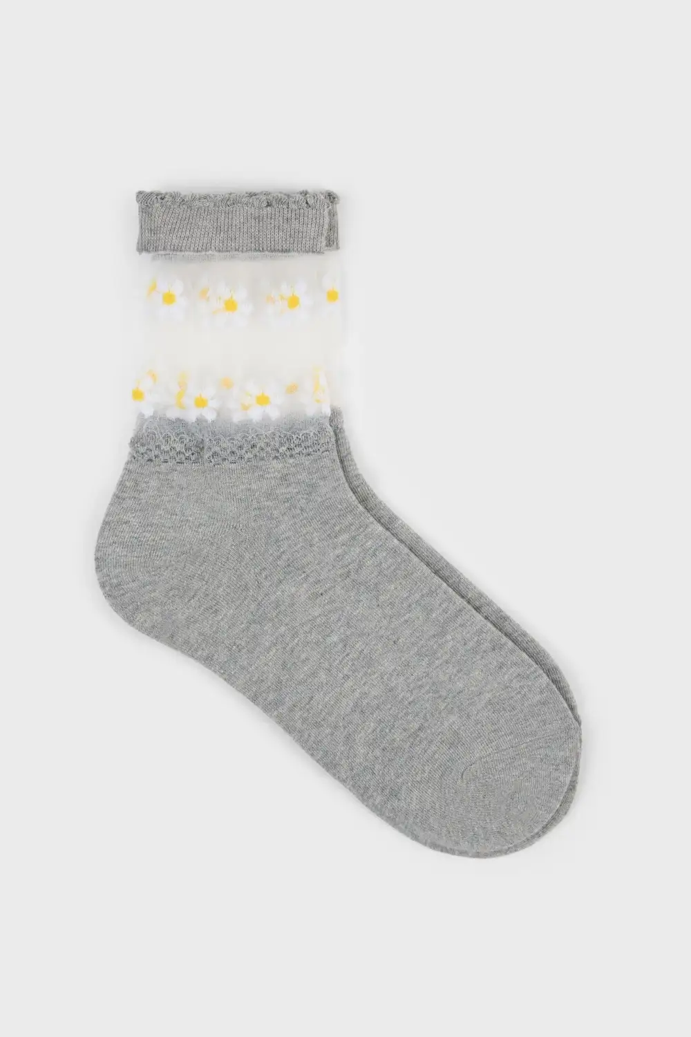 Sheer Daisies Ankle Block Socks