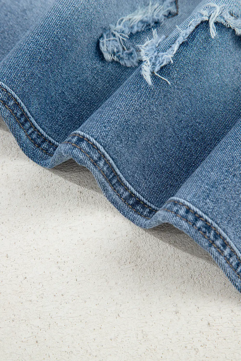 Casual Ribbed Denim Jeans