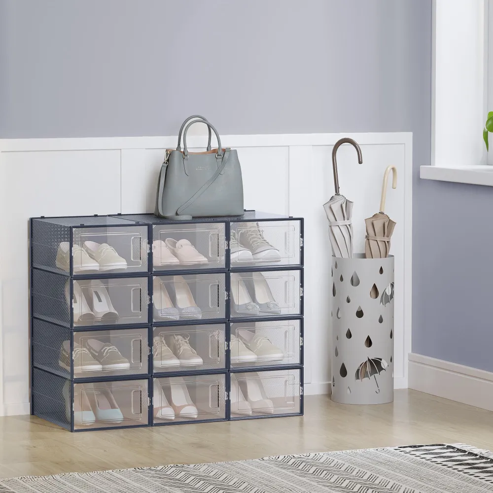 Stackable Opening Clear Front Shoe Storage Box