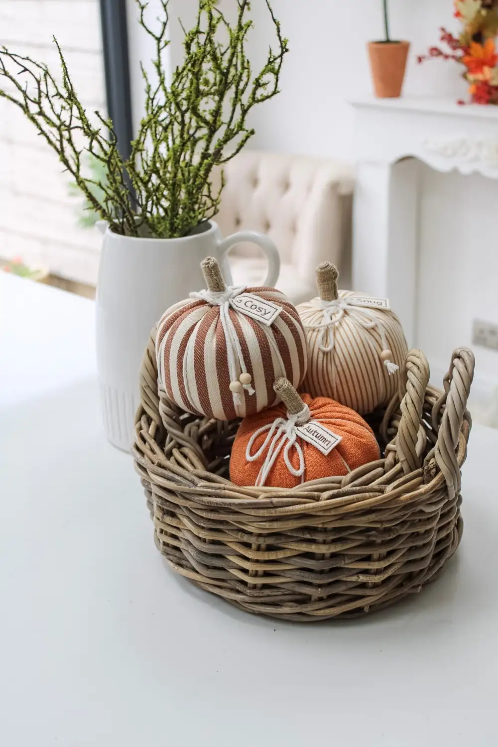 Small Rattan Storage Basket with Handles